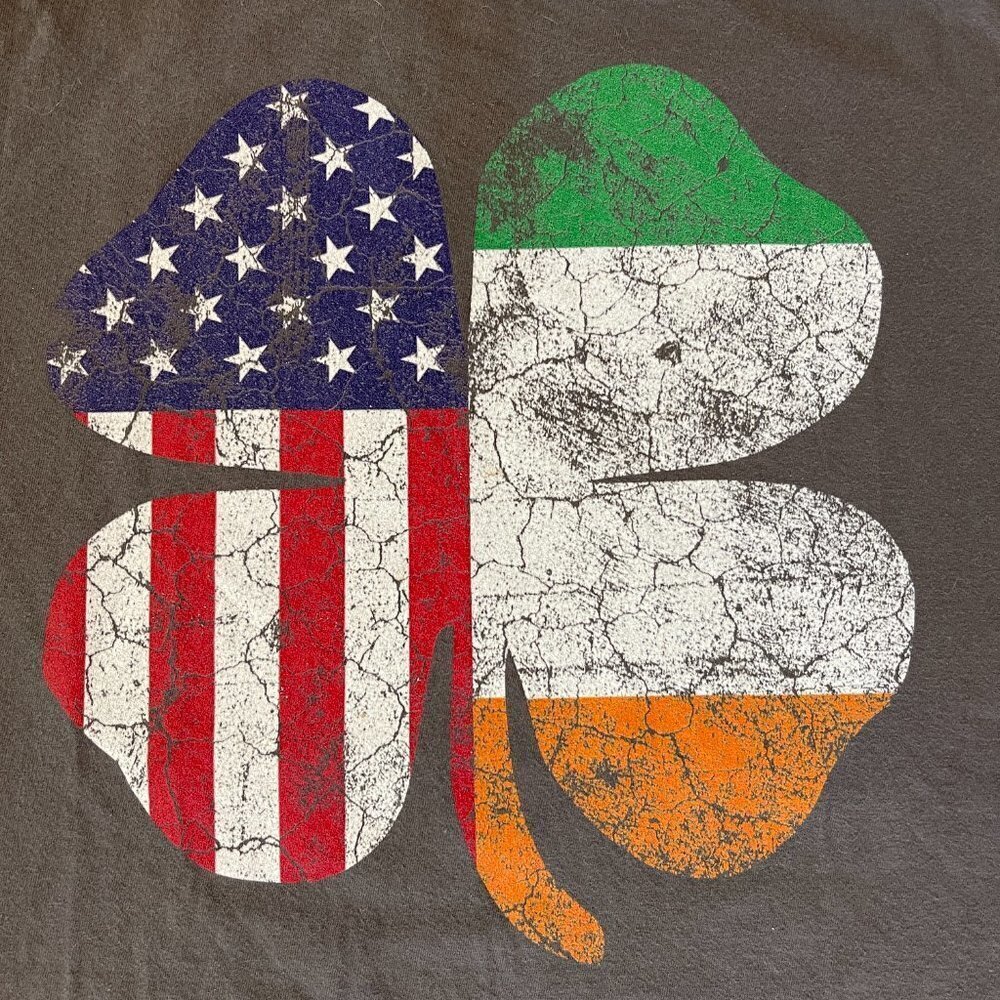 American and Ireland Flags Lucky St. Patrick’s Day T-Shirt - Picture 9 of 12